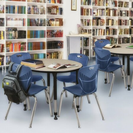 KEE Tables > Height Adjustable > Round Classroom Tables, 42 X 42 X 23-34, Wood|Metal Top, Maple TB42RNDPLAPBK
